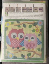 Latch Hook Kit 16.5" x 16.5" for DIY Throw Pillow Cover Sofa Cushion Cover Owls