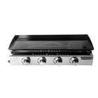 4 Burners LPG Gas Griddle Plancha BBQ Burger Grill CE Cooking Portable Hotplate.