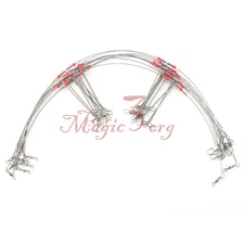 20pcs Fishing Leaders Bottom Rig Wire Trace Tooth Proof Stainless Steel Swivels