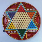 Vintage Chinese Checkers Double Sided Ohio Art Co. Tin Metal Game Board Checkers