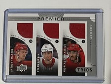 2017-18 Hockey Anthony Mantha / Dylan Larkin / Andreas Athansiou Material Card