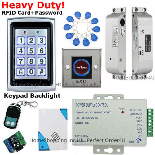Metal RFID Card and Password Door Access Control System+Electric Drop Bolt Lock