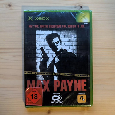 Max Payne (Microsoft Xbox, 2001) Ultra Rare 1st Print Black Label NEU SEALED