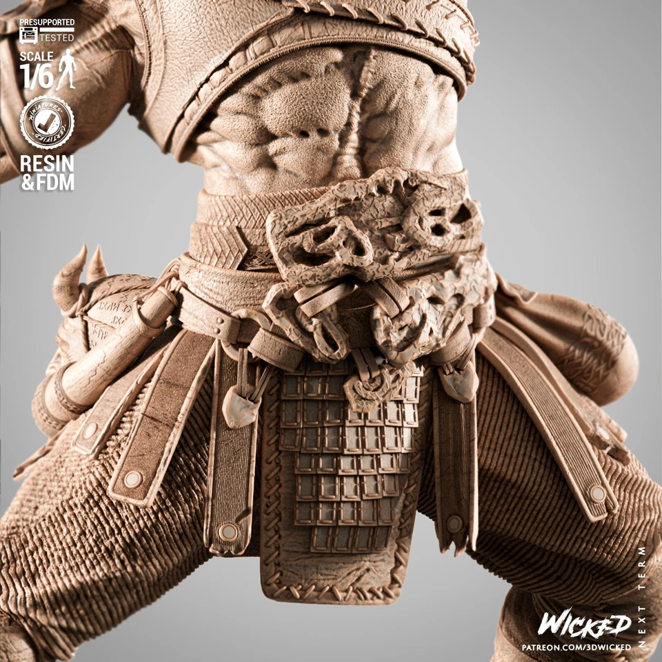 3D Printed 16K Wicked GOD OF WAR - Kratos Sculpture Fan Made  Up to 350mm - Image 3 of 4
