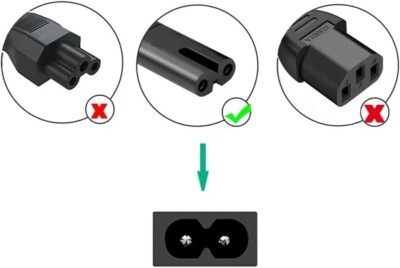 AC Power Cable For Canon SELPHY XP-300/400/600 Printers - 2-Prong, 110V, 1500W