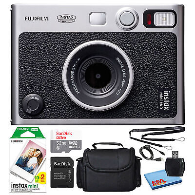 Fujifilm Instax Mini EVO Instant Film Camera (Black) with 20 Films + 32GB  Card 74101204957