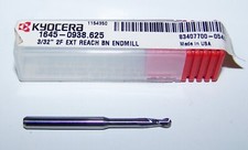 3/32" .0938" CARBIDE END MILL 2 FLUTE BALL KYOCERA EXTEND REACH 1645-0938.625