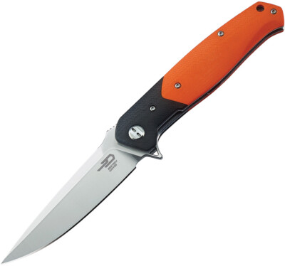 Bestech Knives Swordfish Linerlock Orange & Black G10 Folding D2 Pocket Knife