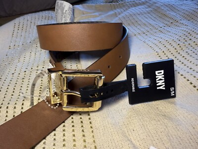 DKNY Signature Logo Goldtone Buckle Reversible Belt Classic  display picture 1