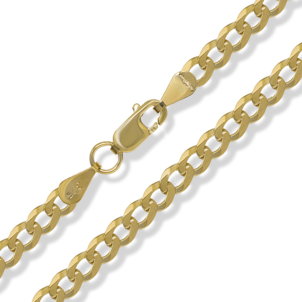 375 9CT GOLD CURB CHAIN SOLID YELLOW 18