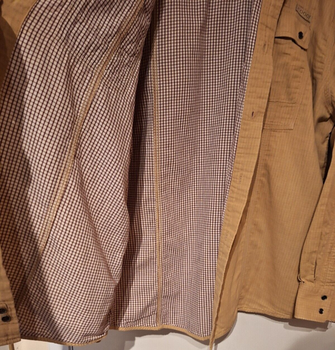 Coogi Herren Gr. XXL Beige Langarm Gefüttert Knopfleiste Hemd Distressed - Bild 11 von 12