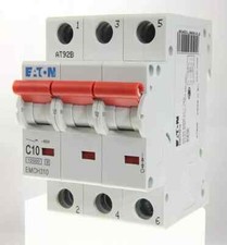 Image of EATON 10 AMP CURVE C 10kA TRIPLE POLE MCB CIRCUIT BREAKER EMCH310 (R2)