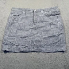 Croft & Barrow Skort Striped Patchwork Mini Skirt Shorts Women 18 Blue & White