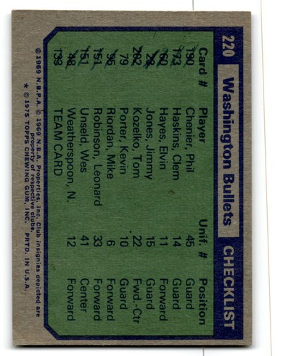 1975-76 Topps Basketball Poor to Good You Choose, Complete Your Set #1-330 - Bild 309 von 459