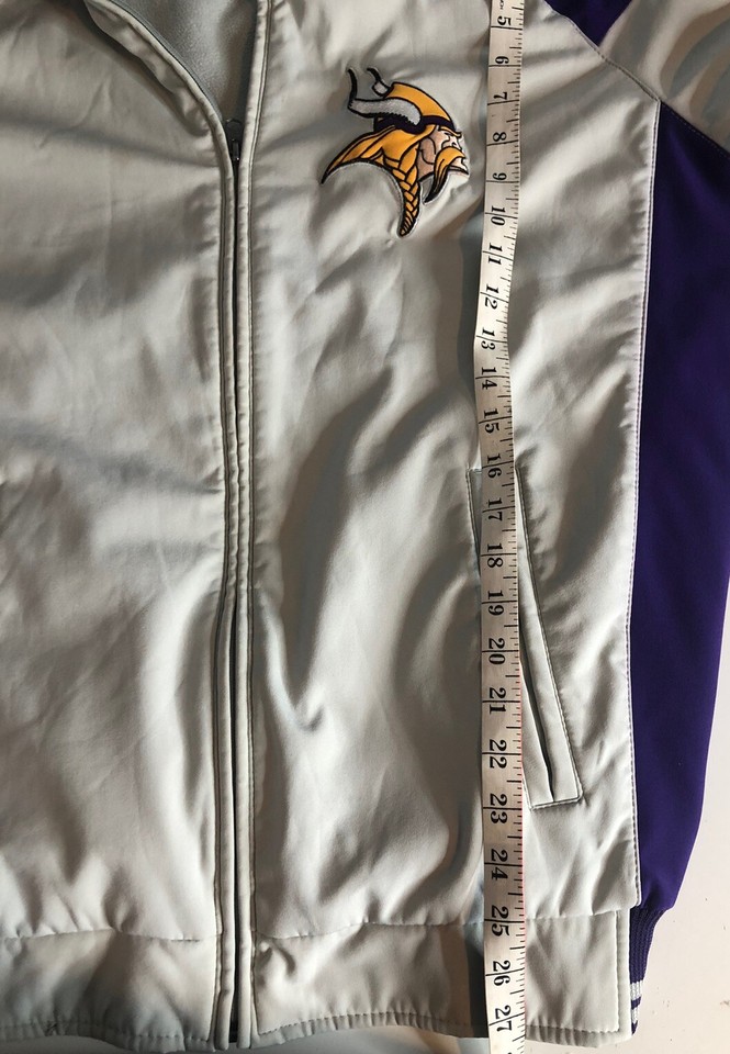 Minnesota Vikings Jacket Men's Medium NFL Zip Up Purple Gray eBay