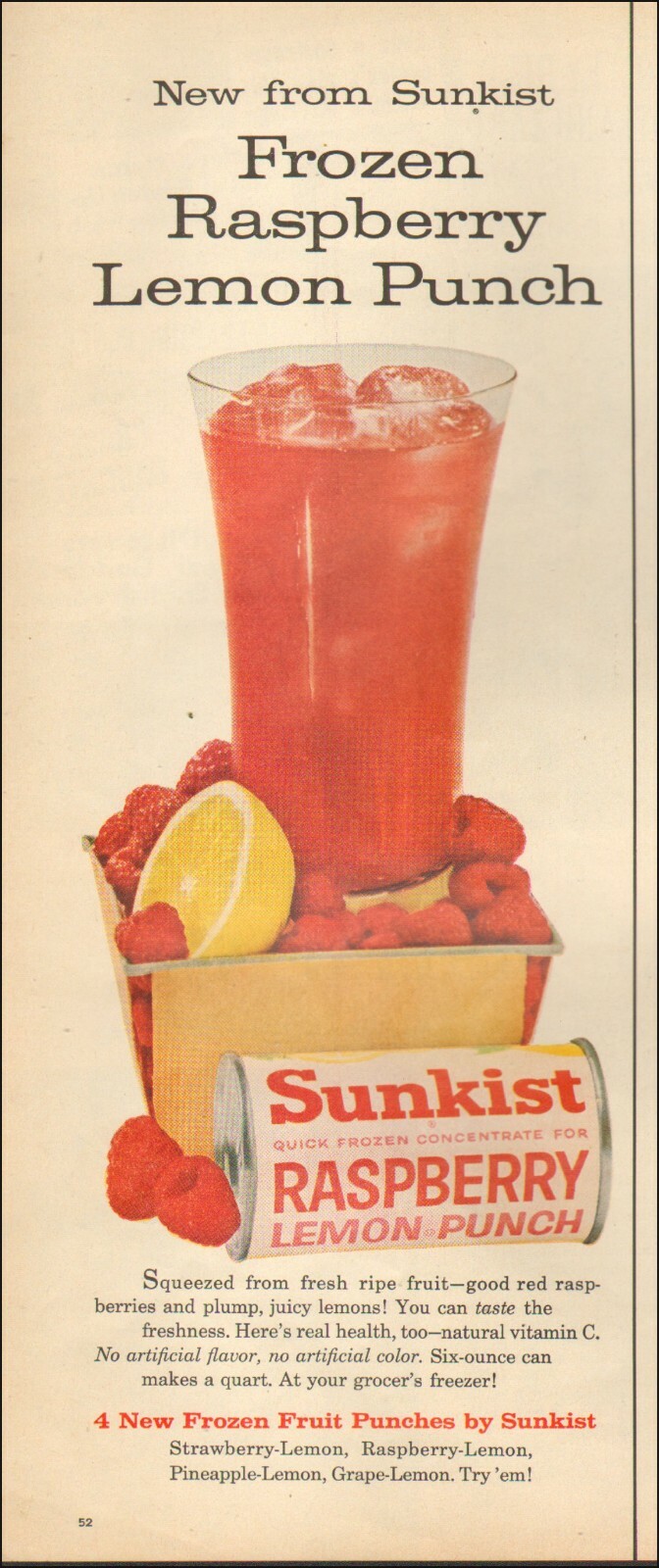 1960 Vintage ad for Sunkist Raspberry Lemon Punch`retro Can 021519 | eBay