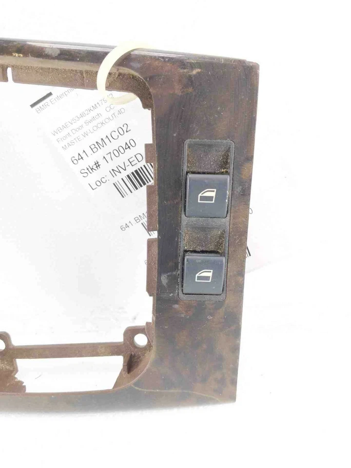 BMW 330i 2002 interruptor de control de bloqueo de ventana panel de ajuste *madera agrietada buenos interruptores* Foto 3 de 4