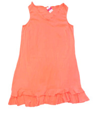 FRESH PRODUCE Large Sunset Orange 68 Sunrise Cotton Flounce V Neck Dress NWT L