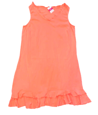 FRESH PRODUCE XL Sunset Orange SUNRISE Cotton Flounce V Neck Dress 68 NWT XL