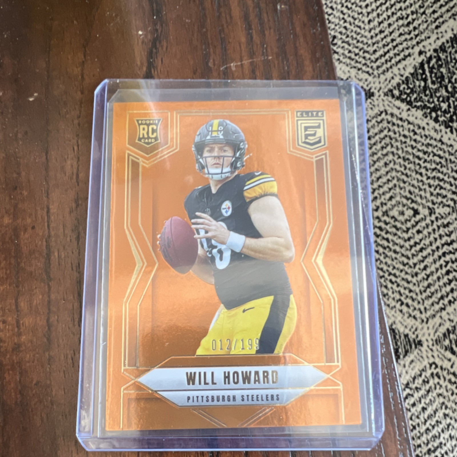 Panini 2025 Donruss Elite Rookies Will Howard Steelers #150 Orange 012/199 RC