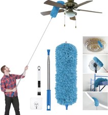Vicloon Staub-Wedel, Teleskop Waschbar, Extra lang 2.45m, Ausziehbar, Edelstahl
