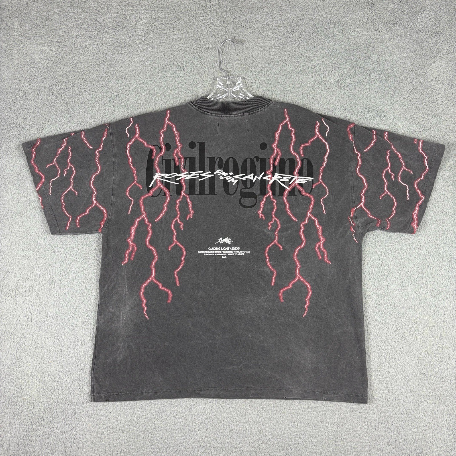 Civil Regime T-shirt Men's Medium Gray Free To Dream 199X Distressed Street Wear