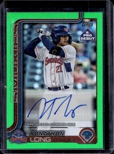 2025 Topps Pro Debut Jonathon Long Auto Green Foil #/99