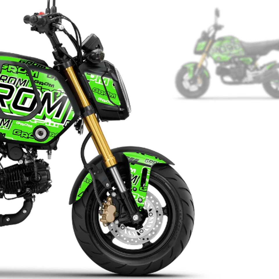 Carenado de carrocería verde impreso adhesivo envolvente para Honda MSX 125 Grom 2021 2022 2023 Foto 3 de 4