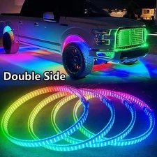8 Row 15.5'' Double Side Chasing LED Wheel Rim Lights For Car Truck APP+Remote