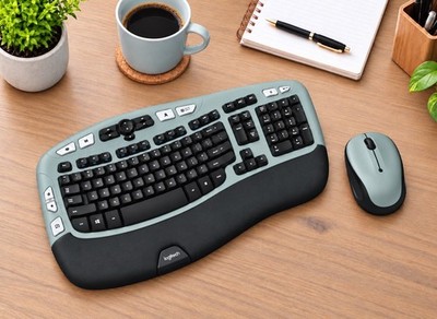 Logitech MK550 Sage Comfort Wave K350 Wireless Keyboard M510 Mouse Combo + USB