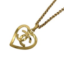 CHANEL Necklace Women's Coco Mark Heart Accessories Chain CHANEL GP GApprox. 50.