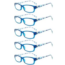 5 Pack Computer Reading Glasses Men and Women Anti Eyestrain Blue Light Block...