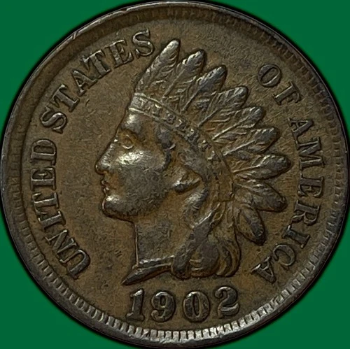 1902 Indian Head Cent Choice Extremely Fine XF+ Coin #35265