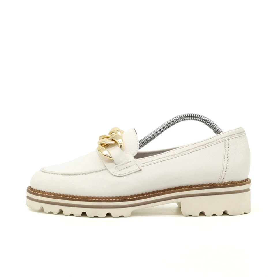 Gabor Damen Ketten-Loafer Slipper weiß Leder Low-Top Komfort Loafer EU 38 - Bild 1 von 4