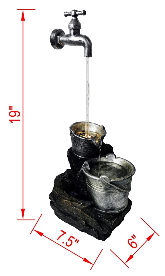 Grifo Flotante Interior y Barril Fuente de Mesa con Luz LED, Metal Col... Foto 4 de 4