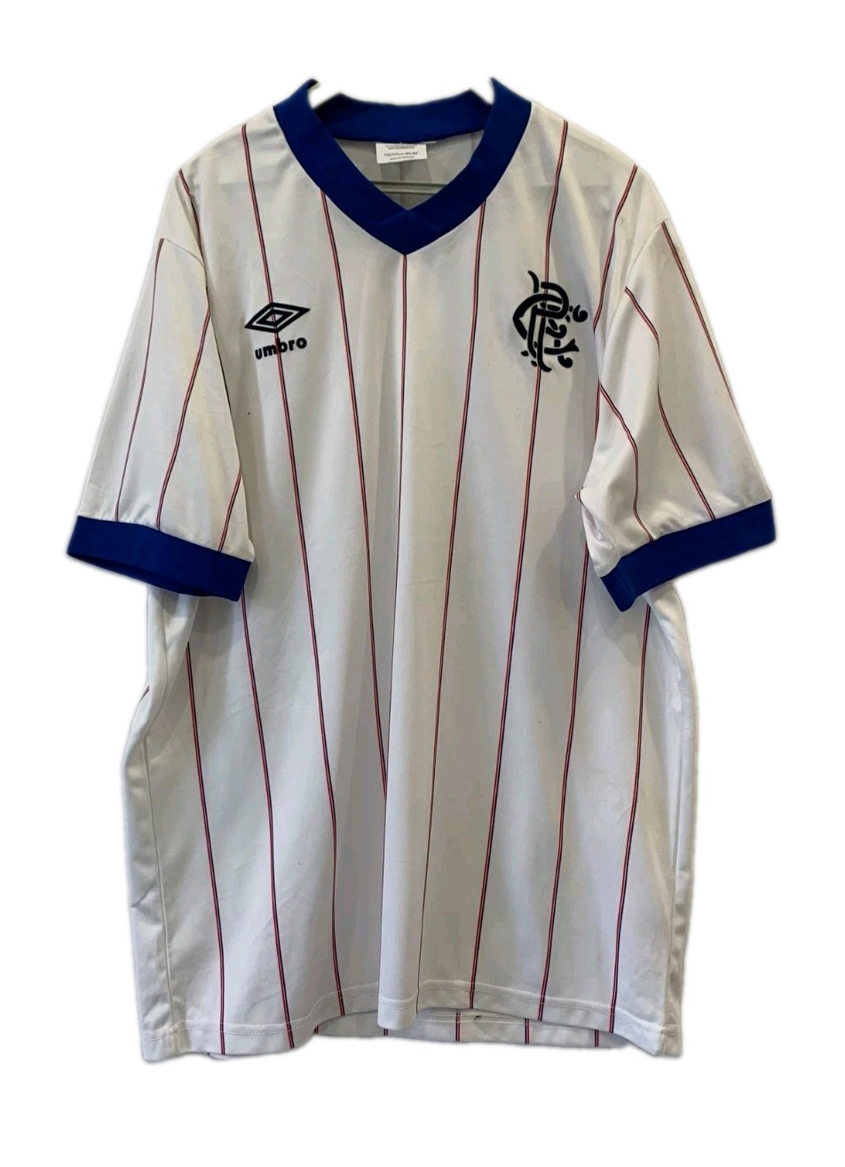 VINTAGE 80s Umbro Rangers FC Away Soccer Football Jersey Shirt Mens XL READ #43