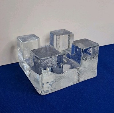 Wiesenthal Hütte Stövchen Vintage quadratisch Block Art Glas 1200g