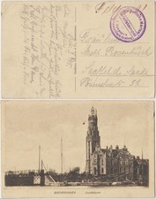 AK Bremerhaven Leuchtturm 1918 Feldpost Marine 2.Komp. Matr.artillerie-Abt.
