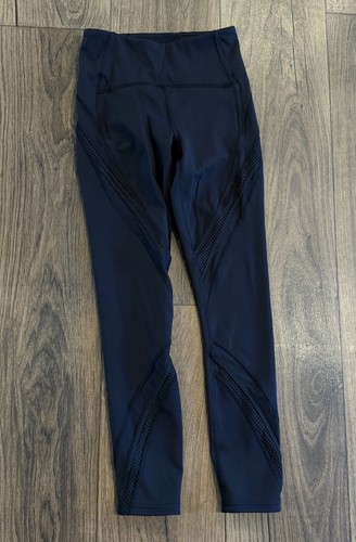 Lululemon High Times Tech Mesh Crop Leggings Black Women’s Size 4 Yoga