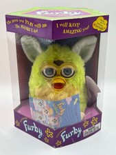 VTG 1999 Furby Lime Sherbet Green Pink Mane Tiger Electronics Model 70-800 NIB