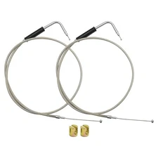 56579-02A Stainless Steel Throttle and Idle Cable Set, Replacement for Harley...