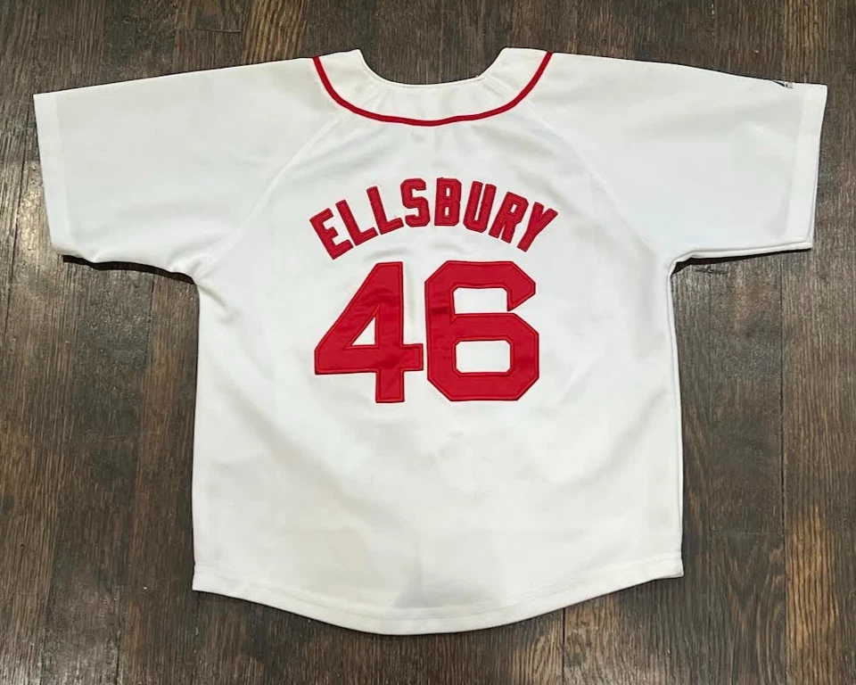 Camiseta de beisebol masculina infantil Jacoby Ellsbury Boston Red Sox costurada MLB idade 7 - Imagem 4 de 4