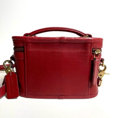 COACH VINTAGE 2way RED TRAIL BAG / TRAIN CASE TOP HANDLE ZIP Made