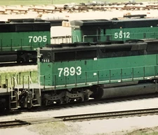 Burlington Northern Railroad BN #7893 EMD SD40-2 Locomotive Snapshot Photo 3.5x5