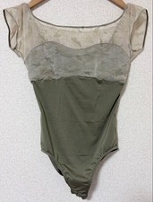 Chacott French Sleeveless Leotard L Evergreen Polyester Spandex Ballet