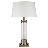 Tischleuchte E27 In Messing H62Cm Tischlampe Touchlampe Jugendstil Stofflampe