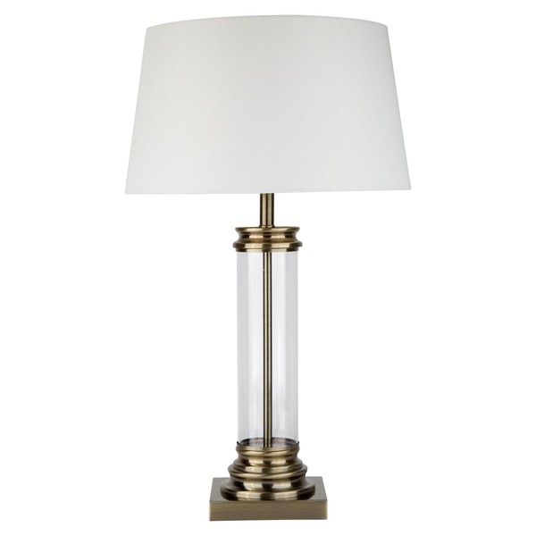 Tischleuchte E27 In Messing H62Cm Tischlampe Touchlampe Jugendstil Stofflampe-image