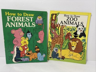 HOW TO DRAW ZOO ANIMALS & FOREST ANIMALS By Jocelyn Schrelber **Mint Condition**