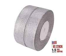 1 Inch Glitter Ribbons,Sparkly Gold/Silver Metallic Color Ribbons for Gifts
