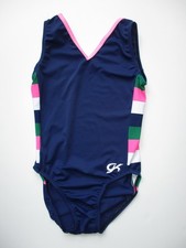 GK Elite CL Blue Pink Leotard Gymnastic Practice Competition Green Preppy